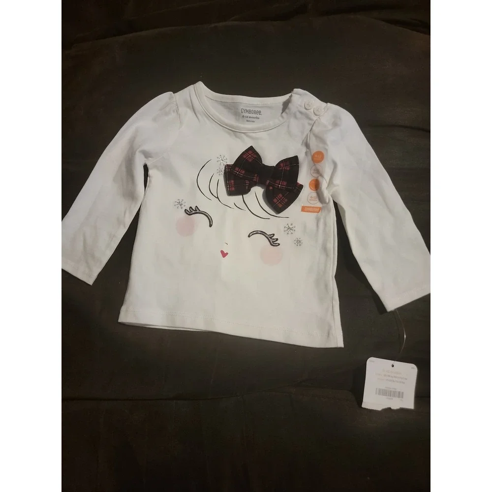 Gymboree‎ Christmas holiday bow shirt size 6 12 months nwt